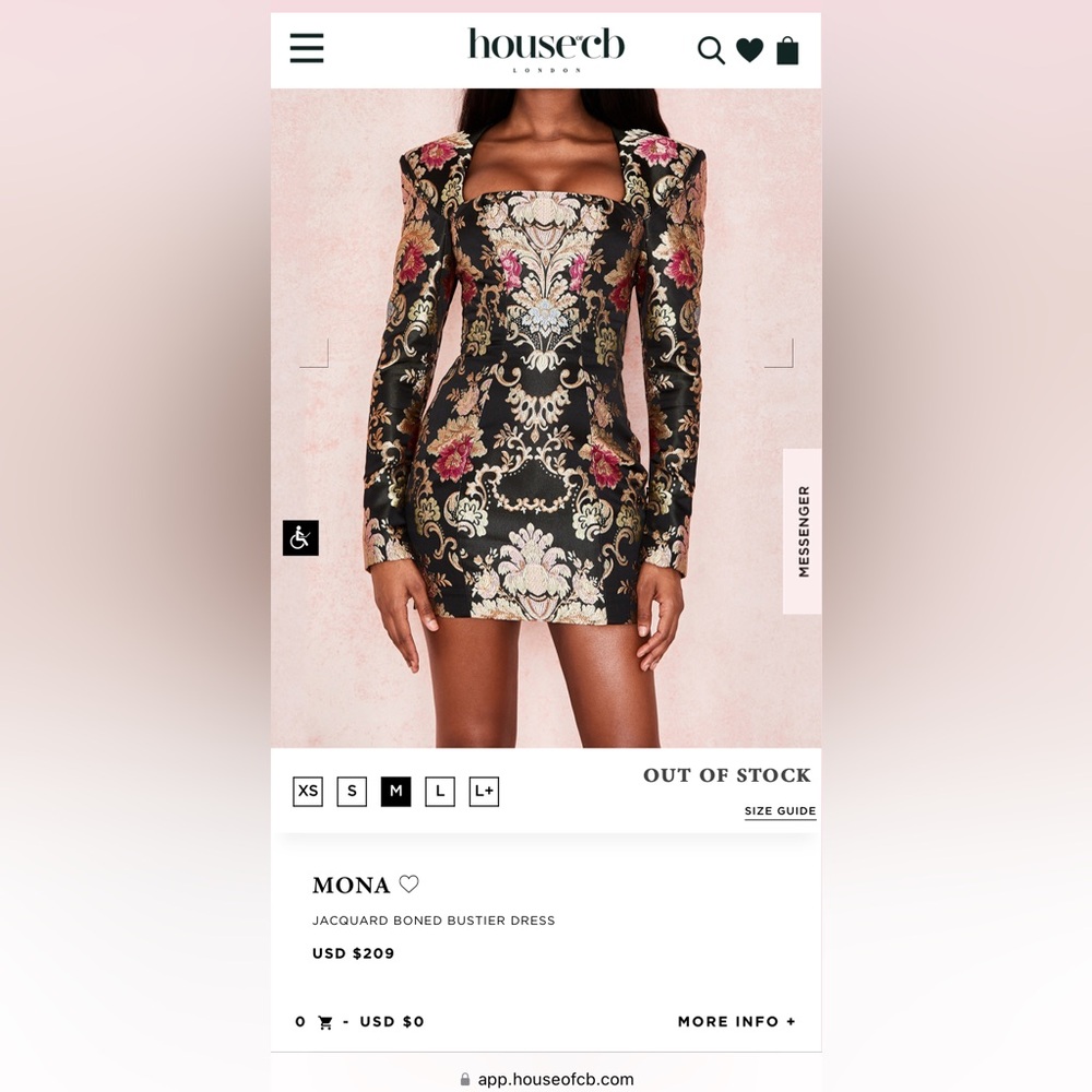 House of cb Mona dress jacquard bustier